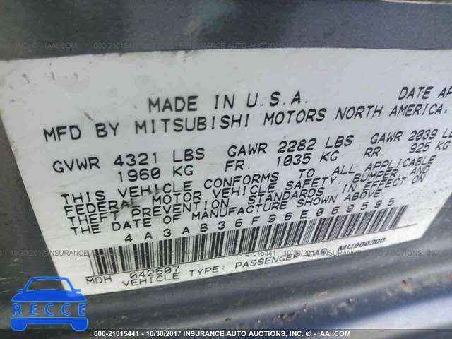 2006 MITSUBISHI GALANT 4A3AB36F96E069595 зображення 8