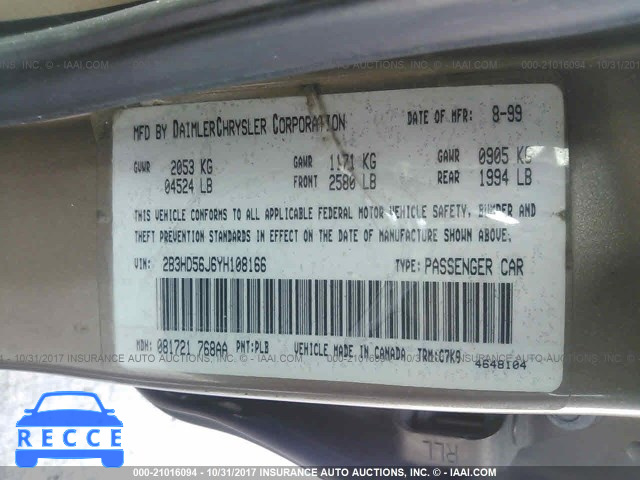 2000 Dodge Intrepid ES 2B3HD56J6YH108166 image 8