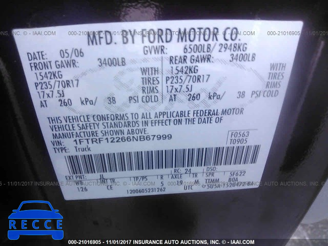 2006 Ford F150 1FTRF12266NB67999 image 8