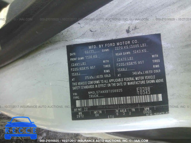 2011 Ford Transit Connect XL NM0LS7ANXBT056925 image 8