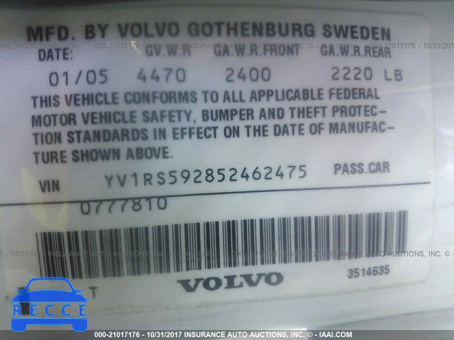 2005 Volvo S60 YV1RS592852462475 зображення 8