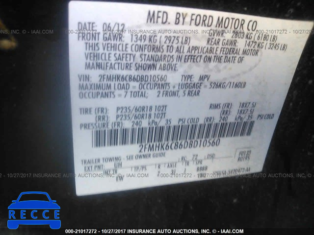2013 Ford Flex SEL 2FMHK6C86DBD10560 image 8