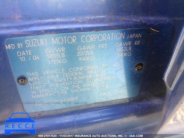 2007 Suzuki SX4 JS2YB413575105309 image 8