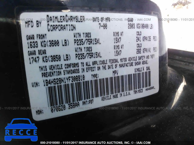 2000 Dodge Durango 1B4HS28N1YF308910 image 8