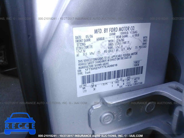 2007 Ford F250 SUPER DUTY 1FTSW21P77EA06616 image 8