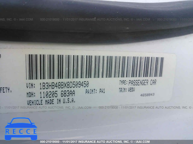 2008 Dodge Caliber SXT 1B3HB48BX8D509450 image 8