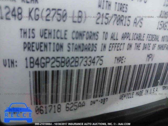 2002 DODGE CARAVAN 1B4GP25B02B733475 image 8