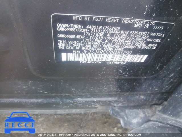 2016 Subaru Forester 2.5I LIMITED JF2SJARC6GH483290 зображення 8
