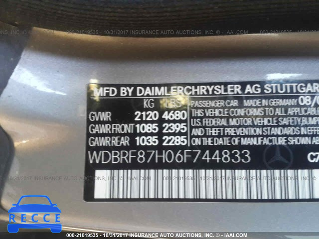 2006 Mercedes-benz C 350 4MATIC WDBRF87H06F744833 Bild 8