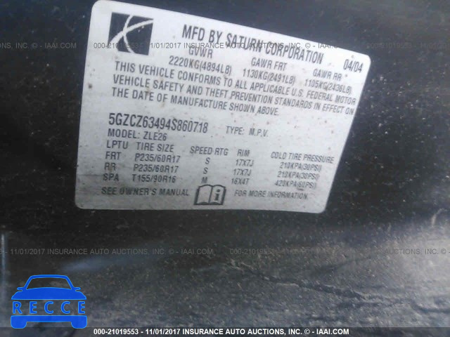2004 Saturn VUE 5GZCZ63494S860718 image 8