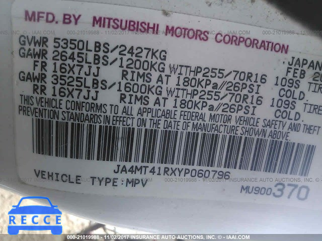 2000 Mitsubishi Montero SPORT LIMITED JA4MT41RXYP060796 Bild 8