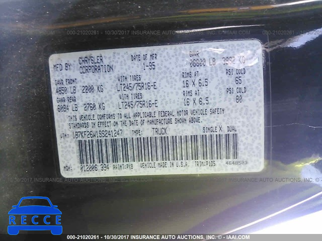 1995 Dodge RAM 2500 1B7KF26W1SS241247 image 8