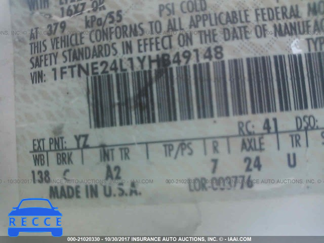 2000 Ford Econoline 1FTNE24L1YHB49148 image 8