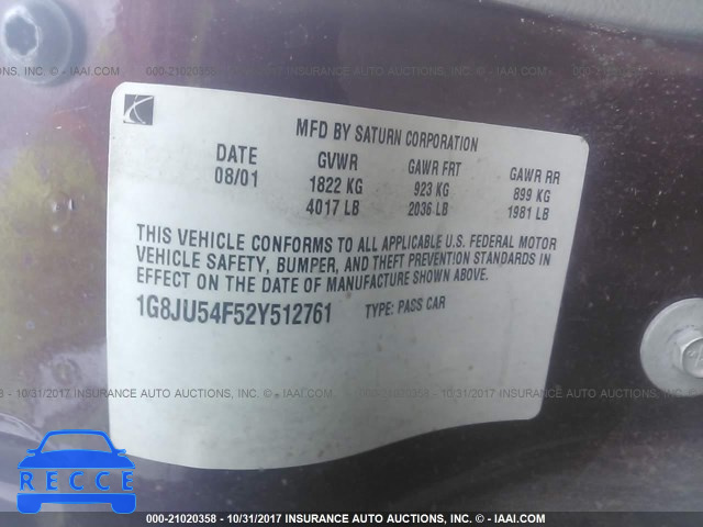 2002 Saturn L200 1G8JU54F52Y512761 image 8