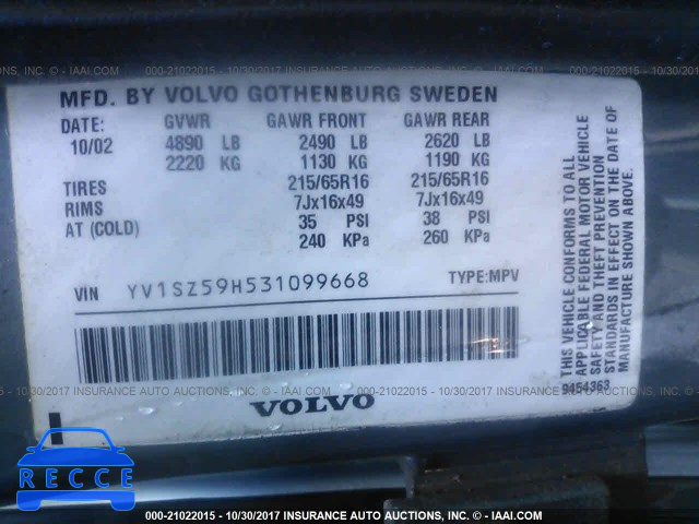 2003 Volvo XC70 YV1SZ59H531099668 image 8