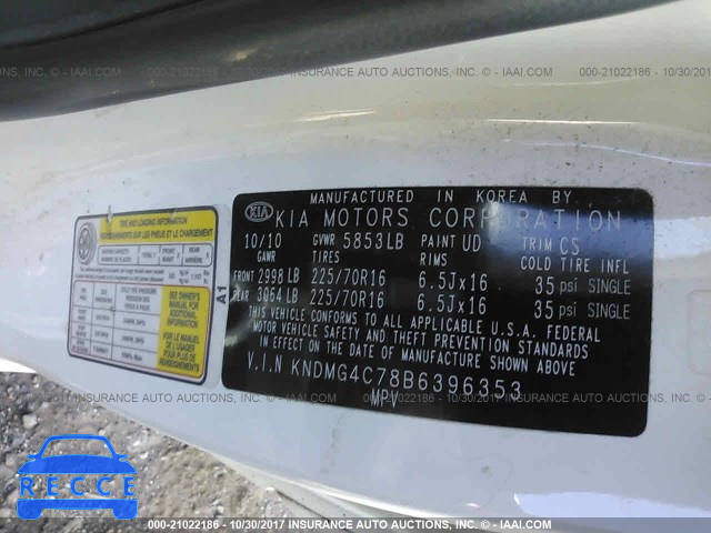 2011 KIA Sedona KNDMG4C78B6396353 image 8