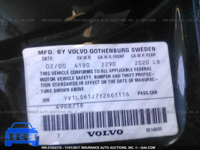 2000 Volvo S70 SE YV1LS61J7Y2661116 зображення 8