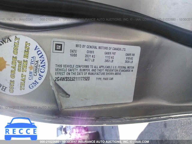 2001 Buick Century 2G4WS52J211177920 image 8