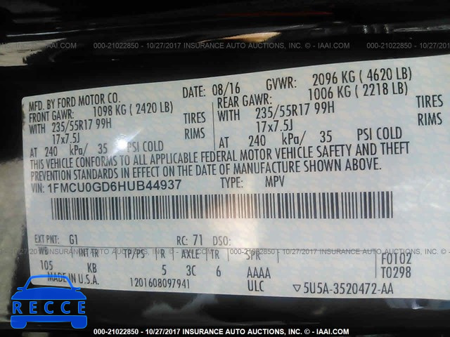 2017 FORD ESCAPE 1FMCU0GD6HUB44937 image 8