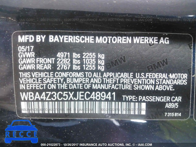 2018 BMW 430XI WBA4Z3C5XJEC48941 image 8
