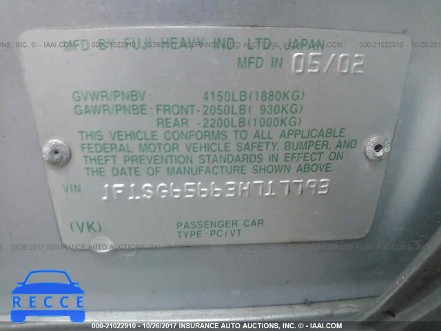 2003 Subaru Forester JF1SG65663H717793 image 8