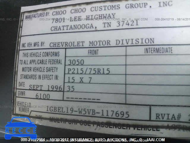 1997 Chevrolet Astro 1GBEL19W5VB117695 зображення 8