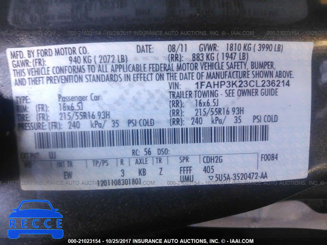 2012 Ford Focus 1FAHP3K23CL236214 image 8
