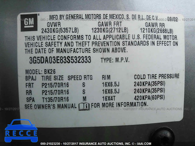 2003 Buick Rendezvous CX/CXL 3G5DA03E83S532333 Bild 8