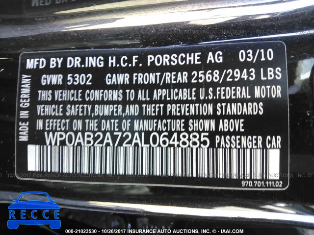 2010 Porsche Panamera S/4 WP0AB2A72AL064885 image 8