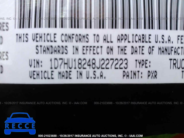 2008 Dodge RAM 1500 1D7HU18248J227223 image 8