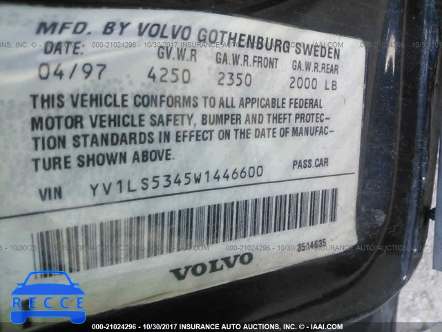 1999 VOLVO S70 YV1LS56D5X1596753 image 8