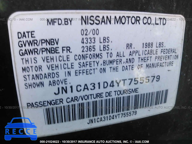 2000 Nissan Maxima JN1CA31D4YT755579 image 8