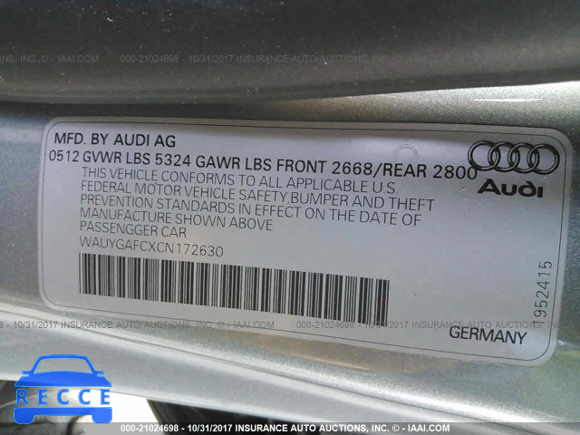 2012 Audi A7 PREMIUM PLUS WAUYGAFCXCN172630 image 8