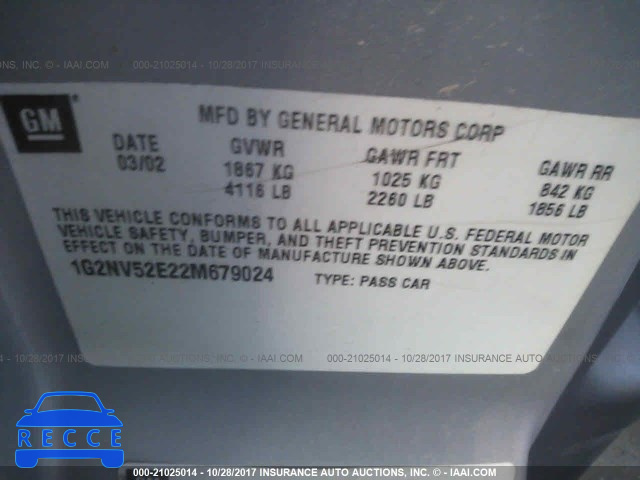 2002 Pontiac Grand Am GT1 1G2NV52E22M679024 зображення 8
