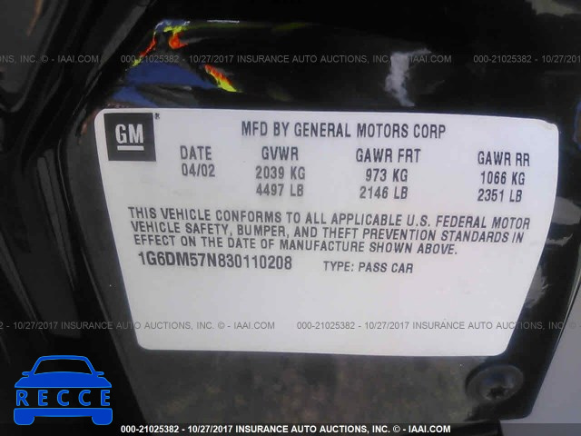 2003 CADILLAC CTS 1G6DM57N830110208 image 8