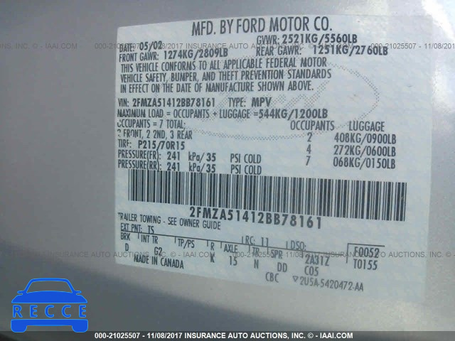 2002 Ford Windstar LX 2FMZA51412BB78161 image 8