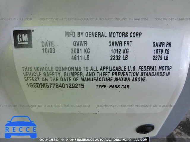 2004 Cadillac CTS 1G6DM577840129215 зображення 8