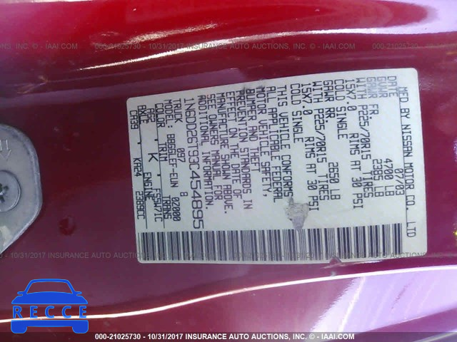 2003 Nissan Frontier 1N6DD26T93C454895 зображення 8