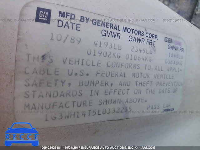 1990 Oldsmobile Cutlass Supreme 1G3WH14T5LD332235 Bild 8