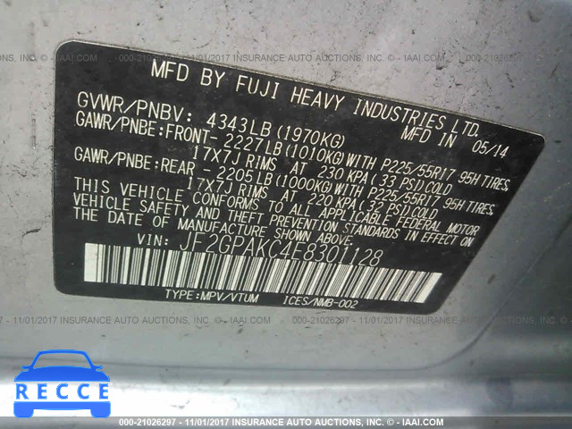 2014 SUBARU XV CROSSTREK 2.0 LIMITED JF2GPAKC4E8301128 image 8