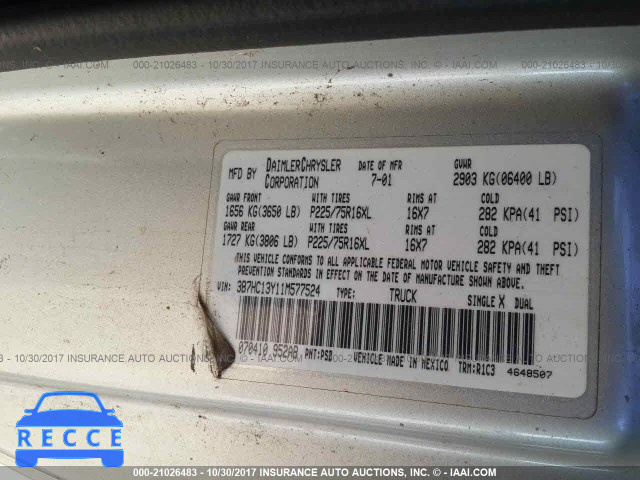 2001 Dodge RAM 1500 3B7HC13Y11M577524 image 8