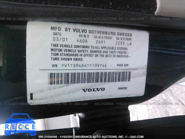 2001 Volvo S80 YV1TS94D411199746 image 8