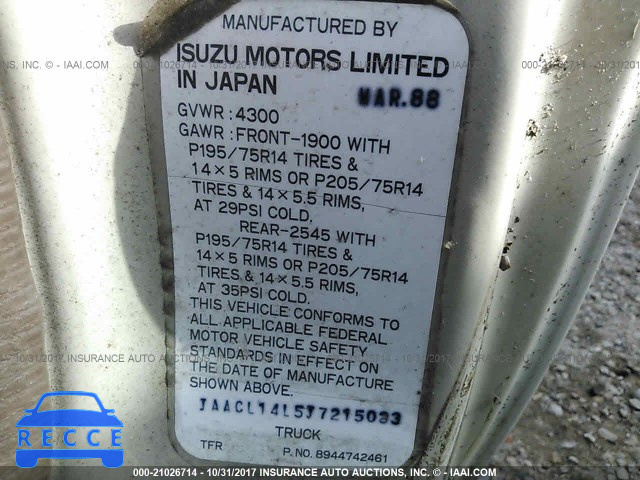 1988 ISUZU CONVENTIONAL JAACL14L5J7215033 image 8