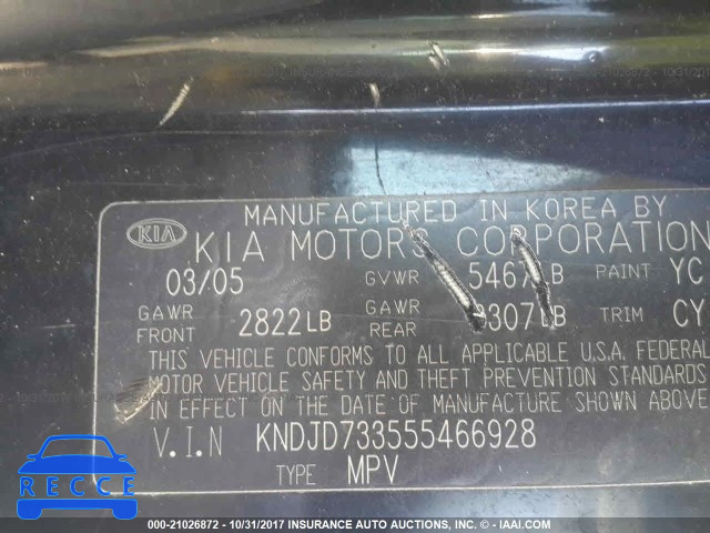 2005 KIA Sorento EX/LX KNDJD733555466928 image 8