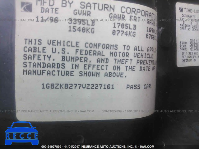 1997 SATURN SW2 1G8ZK8277VZ227161 зображення 8