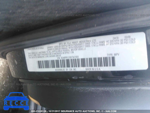 2009 Subaru Outback 2.5I 4S4BP61C697347493 image 8