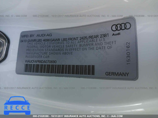 2013 Audi A5 PREMIUM WAUCFAFR8DA070690 image 8