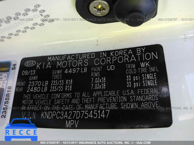 2013 KIA Sportage EX KNDPC3A27D7545147 image 8