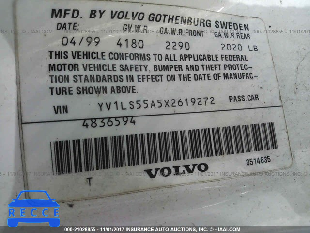 1999 Volvo S70 YV1LS55A5X2619272 зображення 8