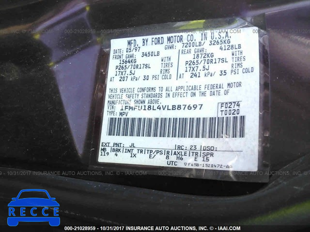 1997 Ford Expedition 1FMFU18L4VLB87697 image 8